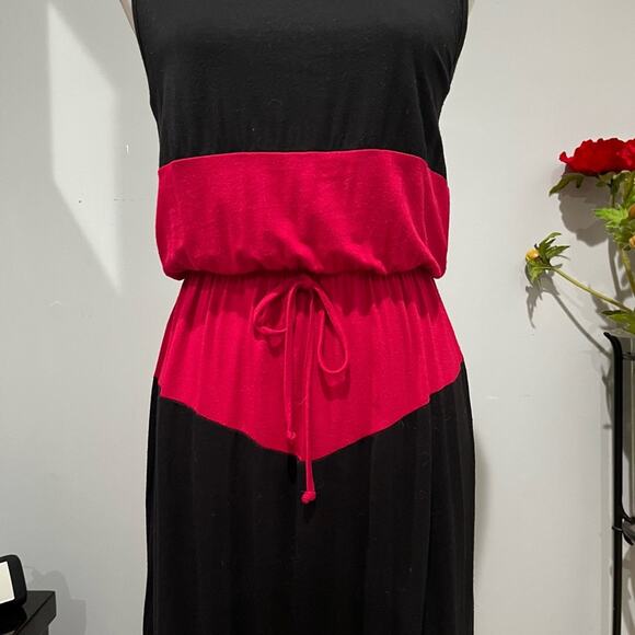 NEW The Hanger Colorblock Striped Chevron Draped Tie Sleeveless Maxi Dress M - Picture 8 of 13